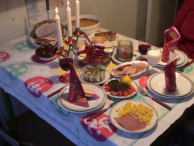 christmas food on the table
