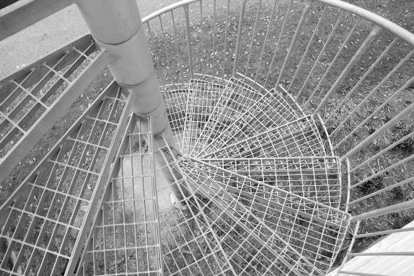 black and white stairs