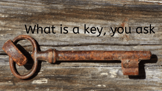 an old key on a wooden table