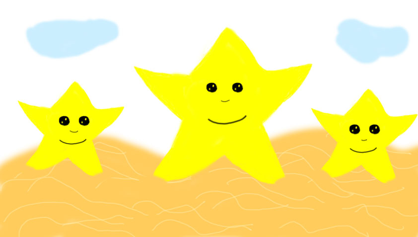 stars on a beach