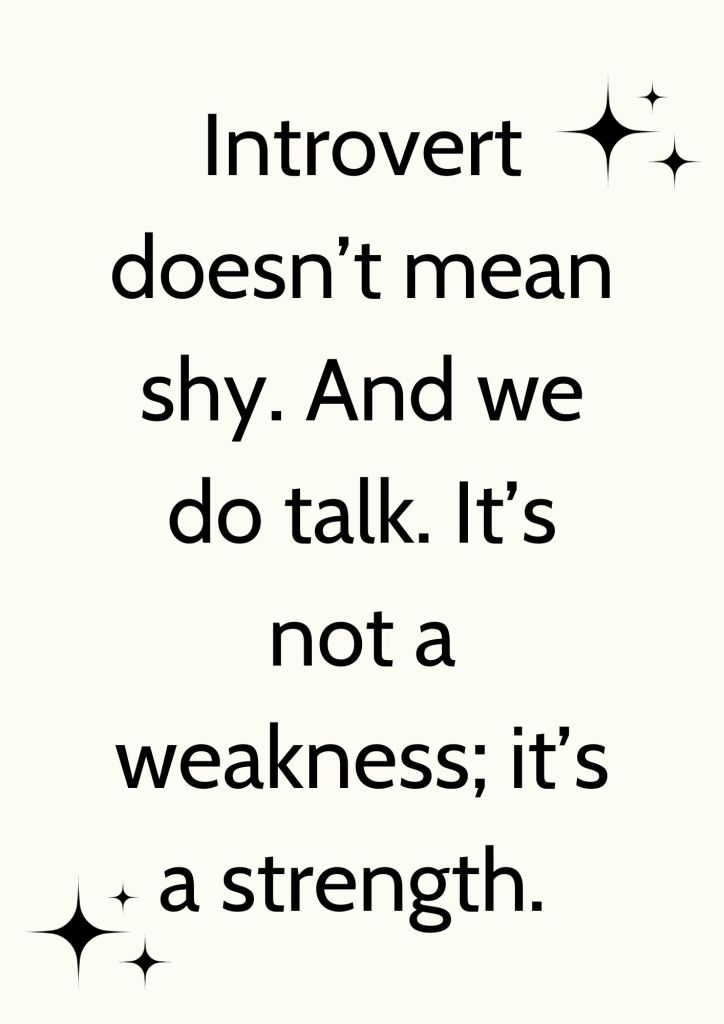 introvert do not mean shy