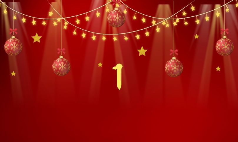 Christmas balls, stars and light